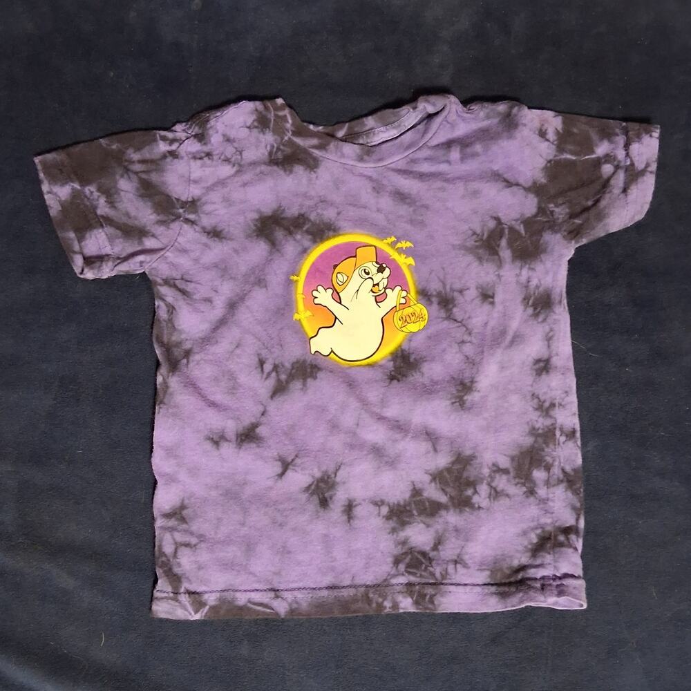 2T Halloween Buckeys T Shirt Spooky Season Top for Kids Purple Black Tie Dye